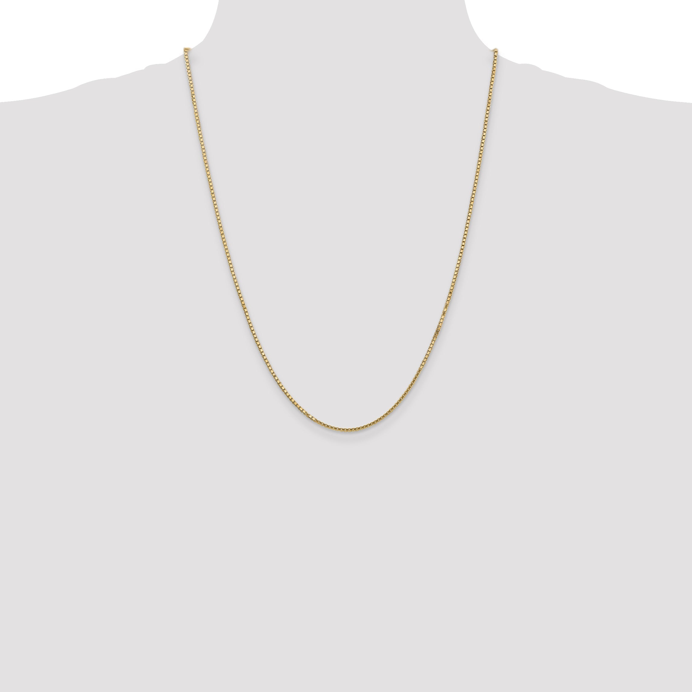 14K Yellow Gold 24 Inch 1.5mm Box With Lobster Clasp Chain Necklace
