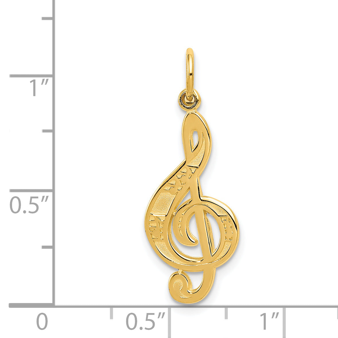 14K Yellow Gold Treble Clef Charm