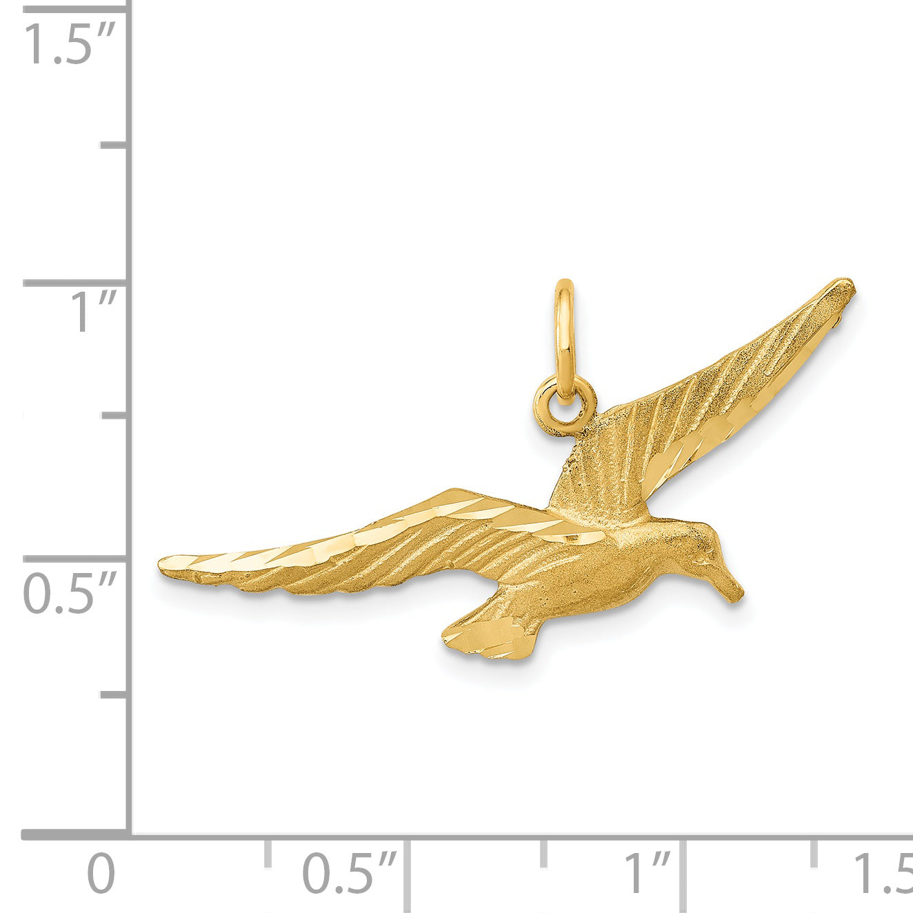 14K Yellow Gold Seagull Charm