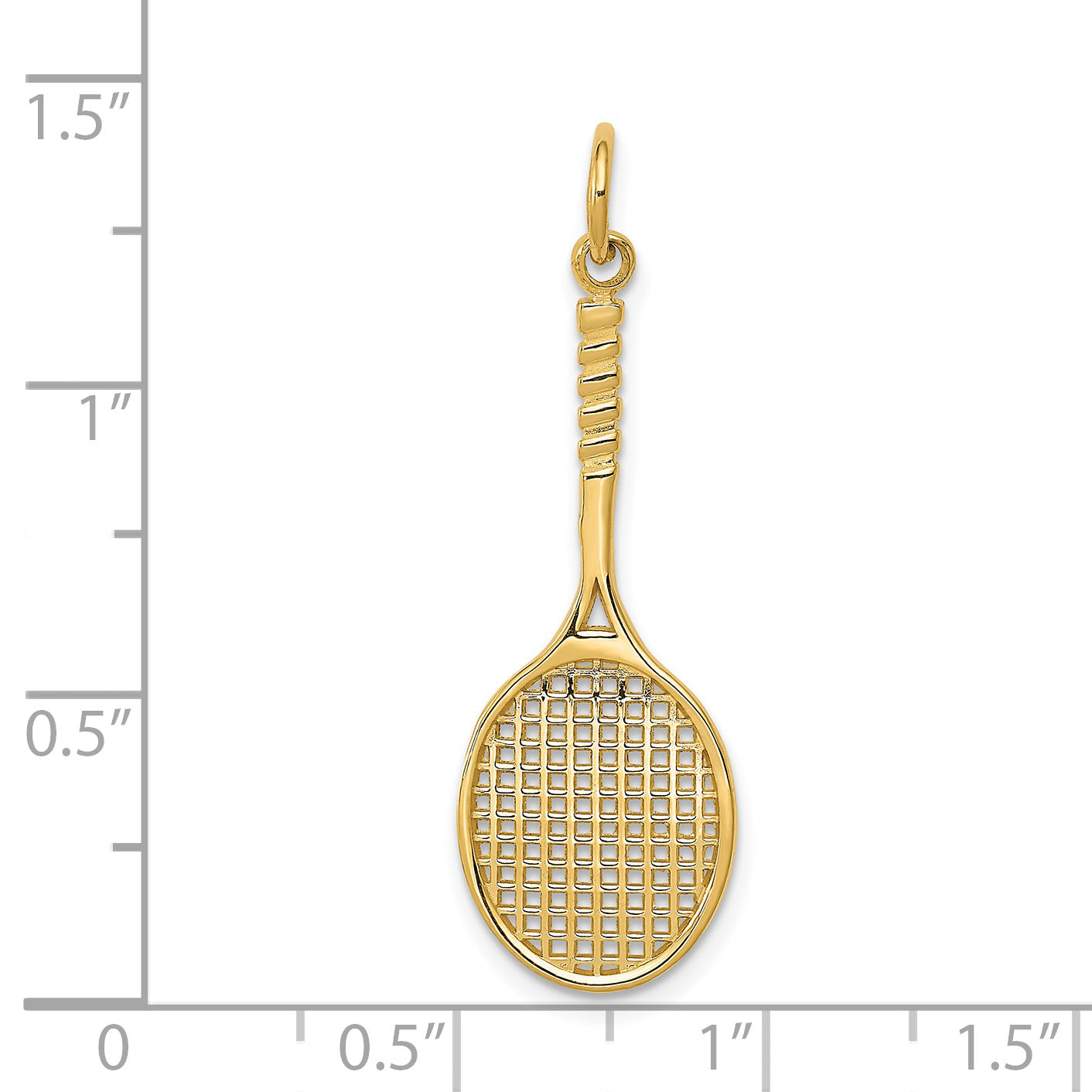 14K Yellow Gold Tennis Racquet Charm