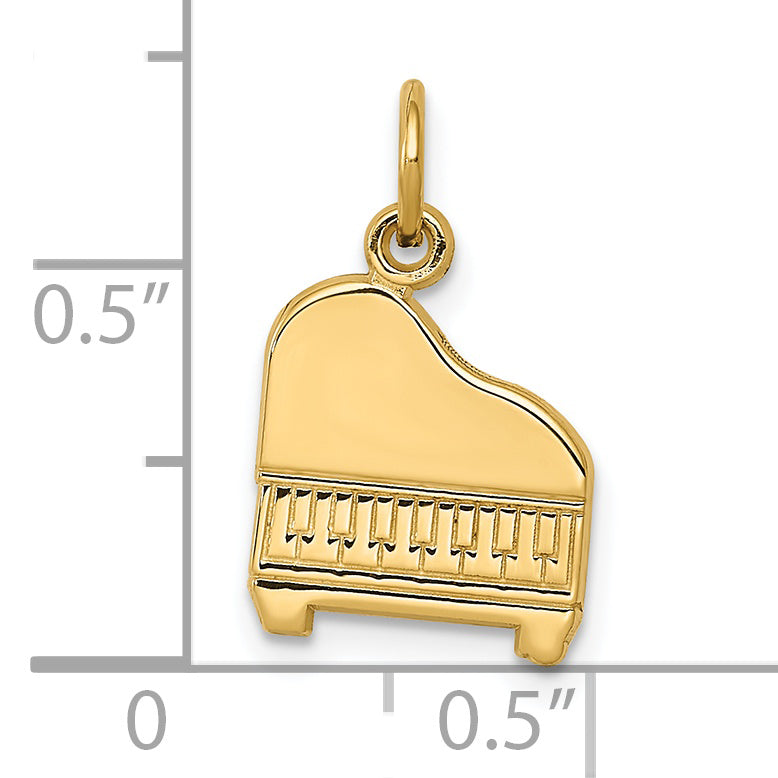 14K Yellow Gold Piano Charm