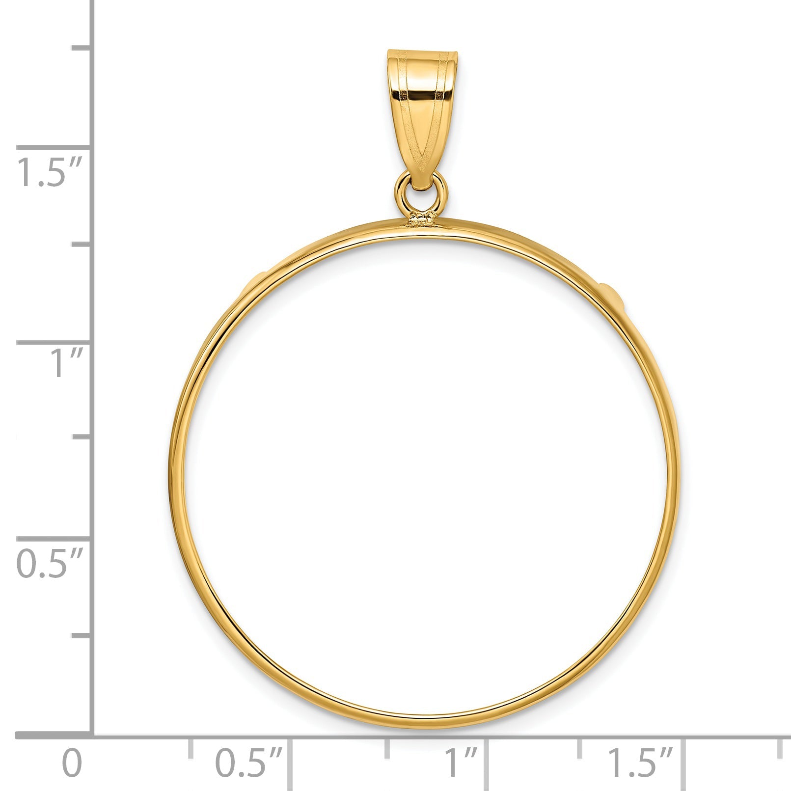 14K Yellow Gold Wideband Distinguished Coin Jewelry Polished 32.7mm Prong Bezel Pendant