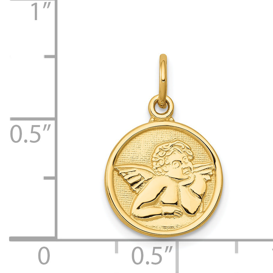 14K Yellow Gold Polished Angel Charm