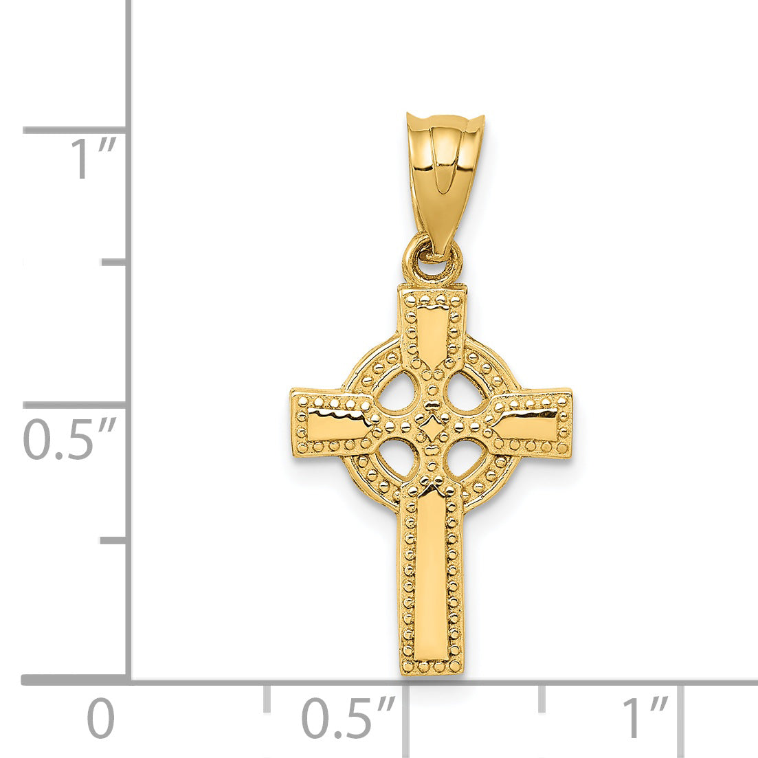 14K Yellow Gold Celtic Cross Pendant