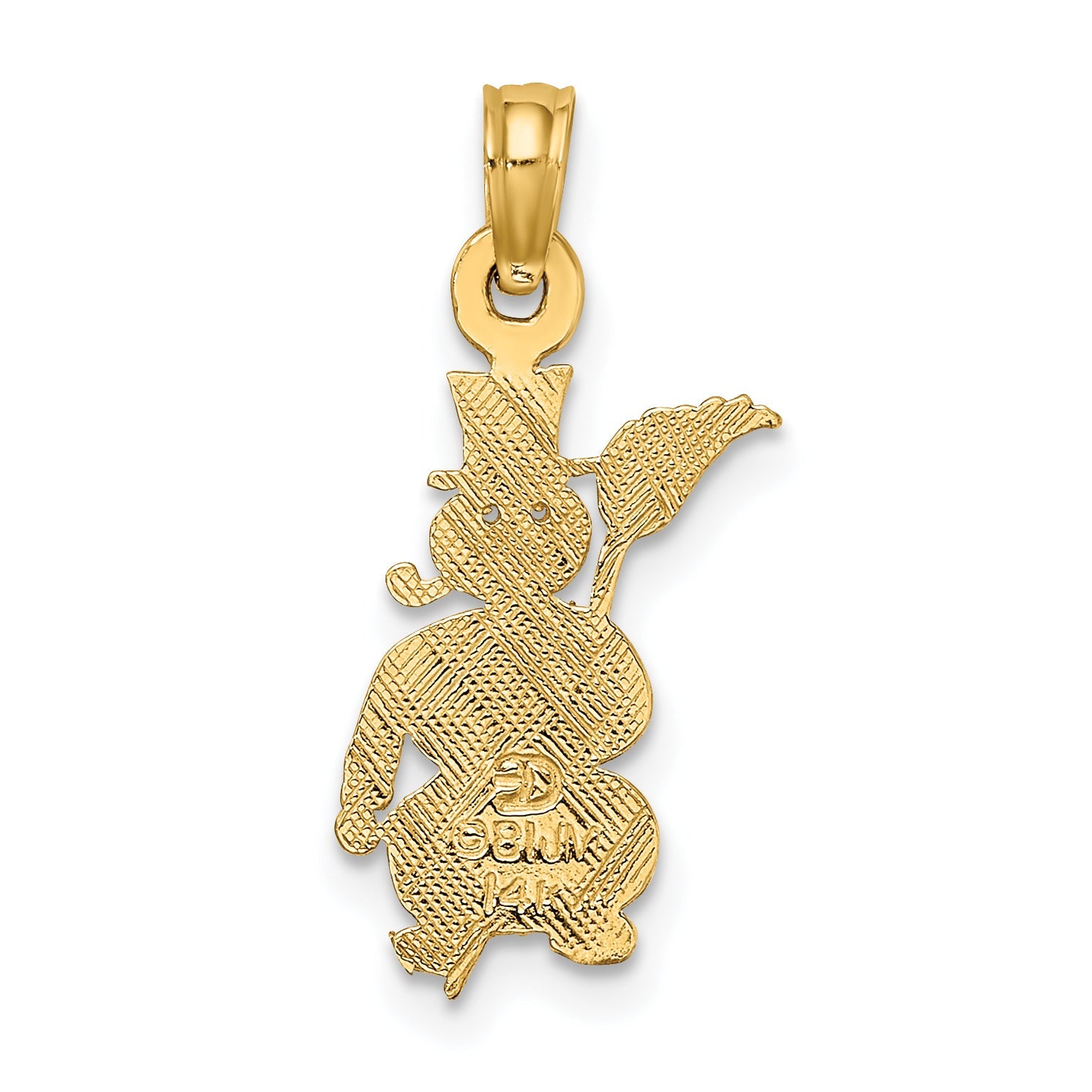 14K Yellow Gold Polished Snowman Charm