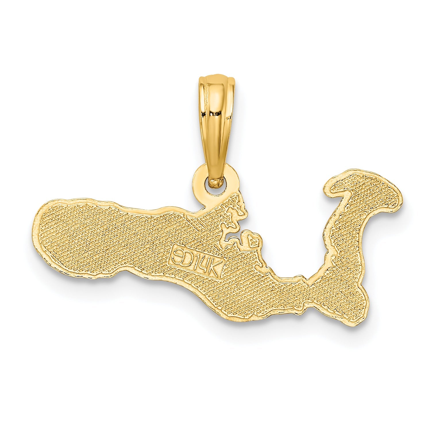 14K Yellow Gold Grand Cayman Island Map Charm