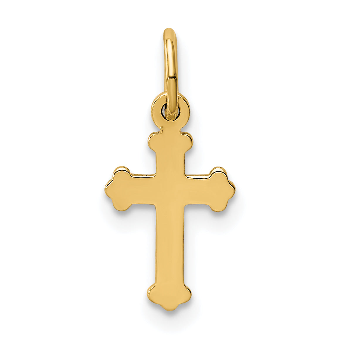14K Yellow Gold Mini Polished Cross Charm