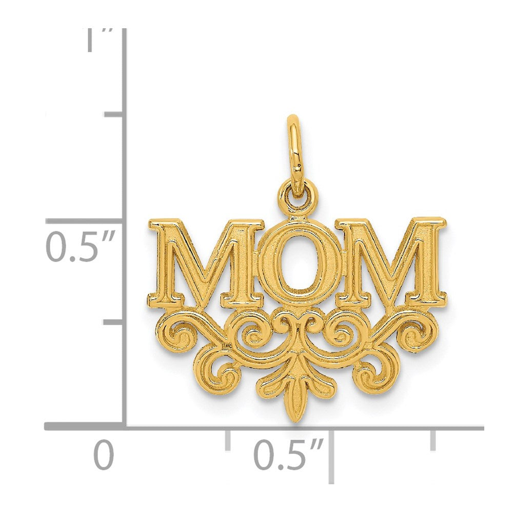14K Yellow Gold Mom Charm