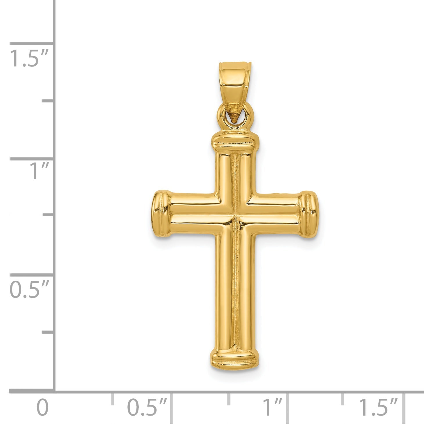 14K Yellow Gold Hollow Cross Pendant