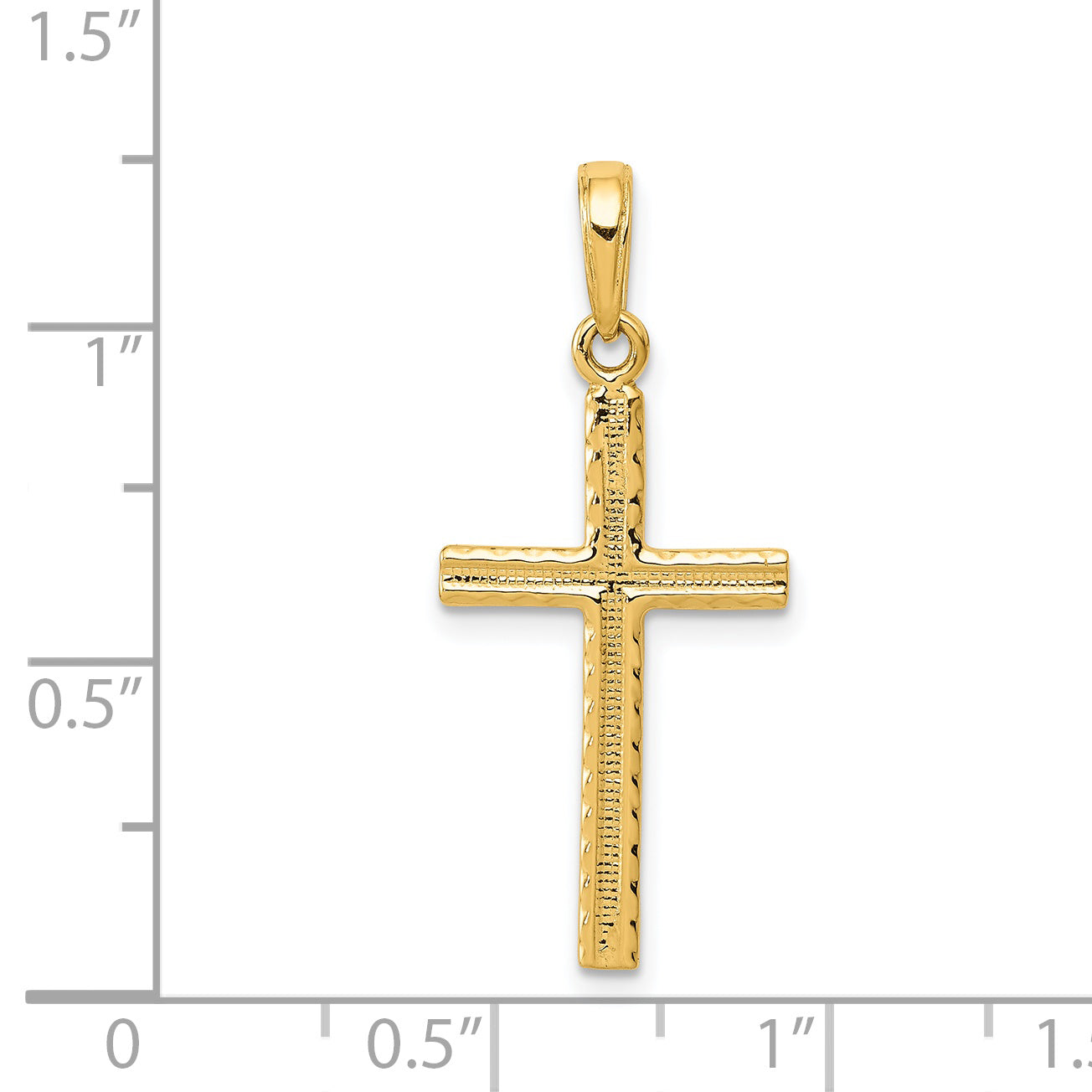 14K Yellow Gold Latin Cross Pendant