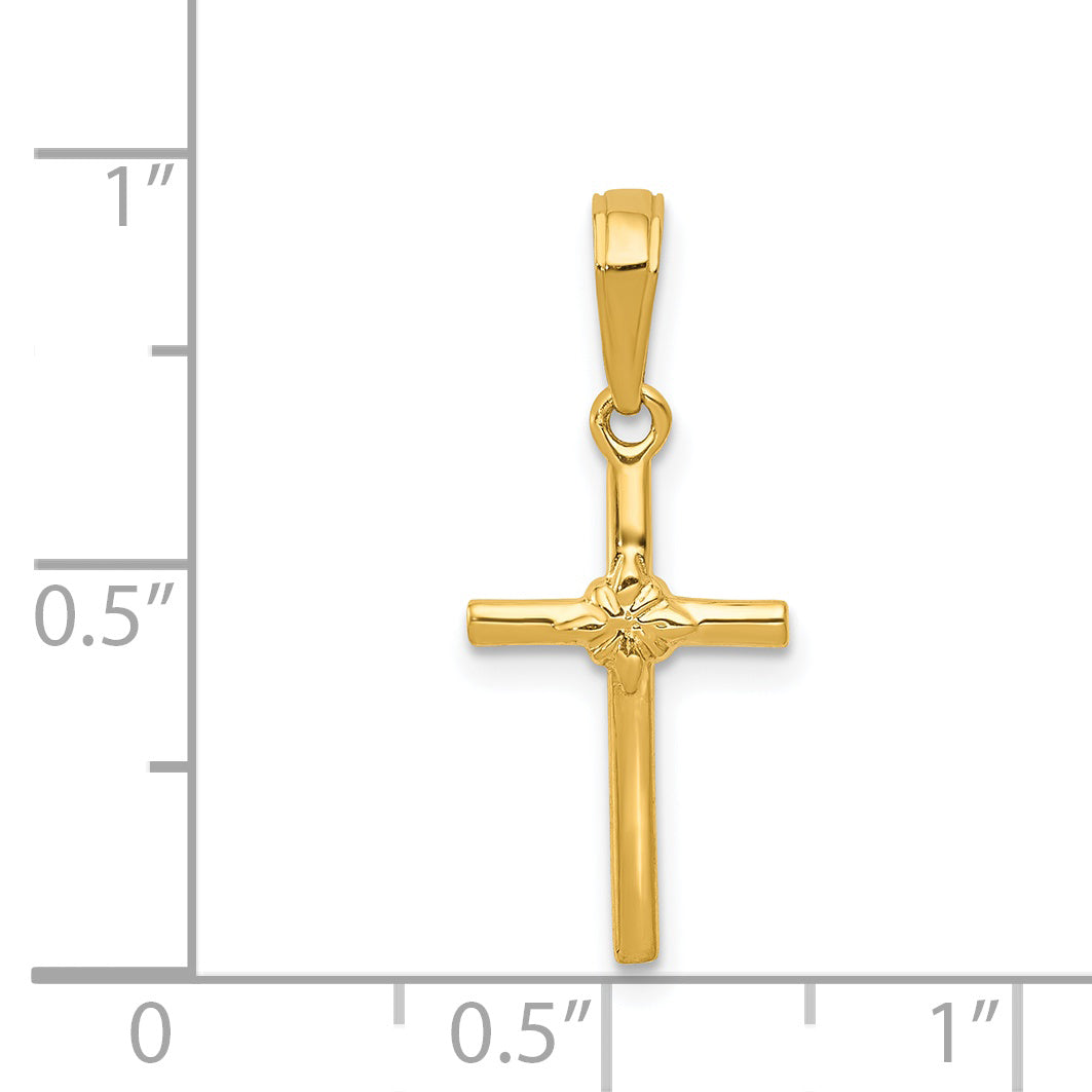 14K Yellow Gold Polished Cross Charm