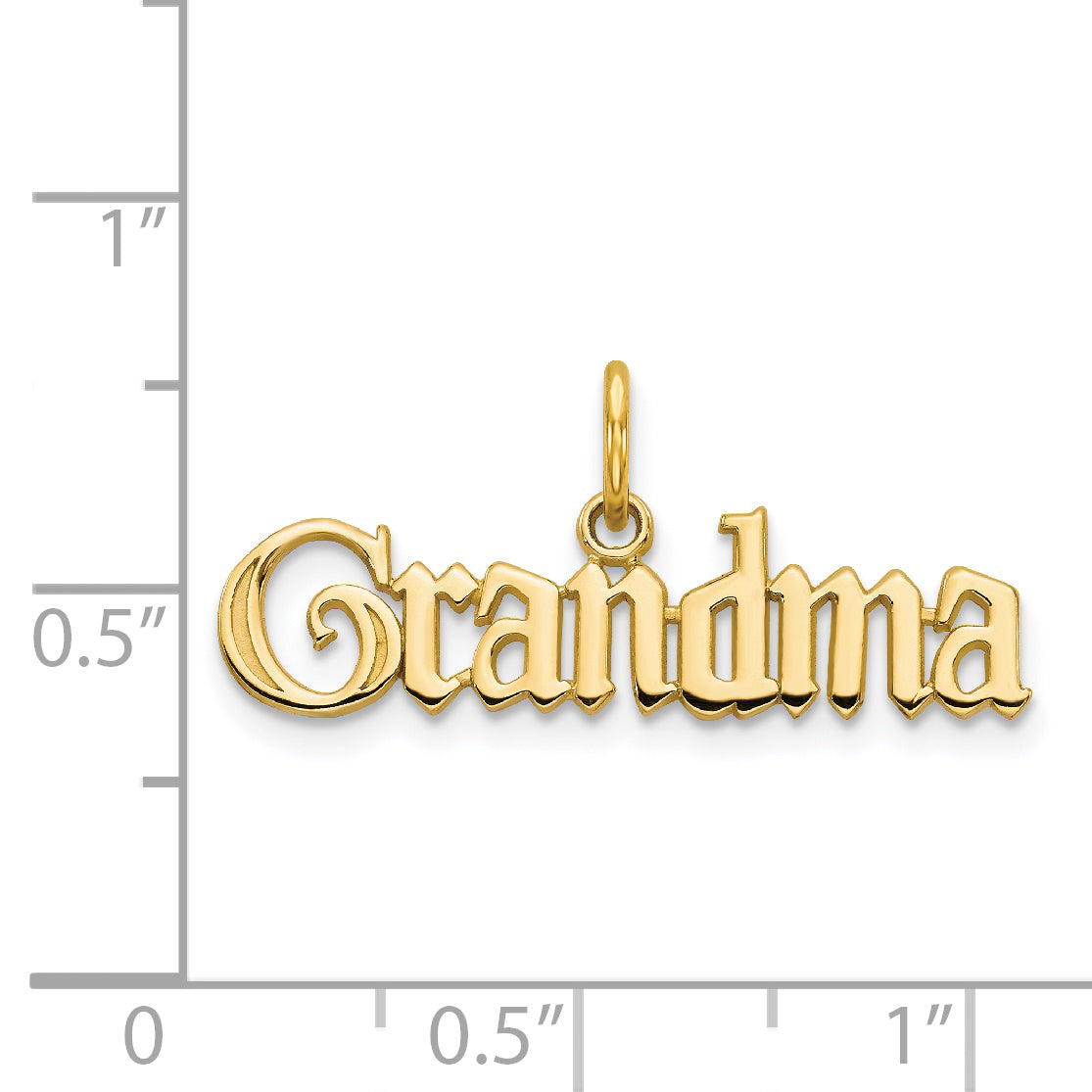 14K Yellow Gold Grandma Charm