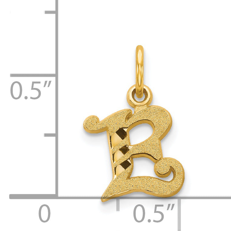 14K Yellow Gold Letter E Initial Charm