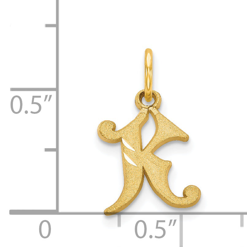 14K Yellow Gold Letter K Initial Charm
