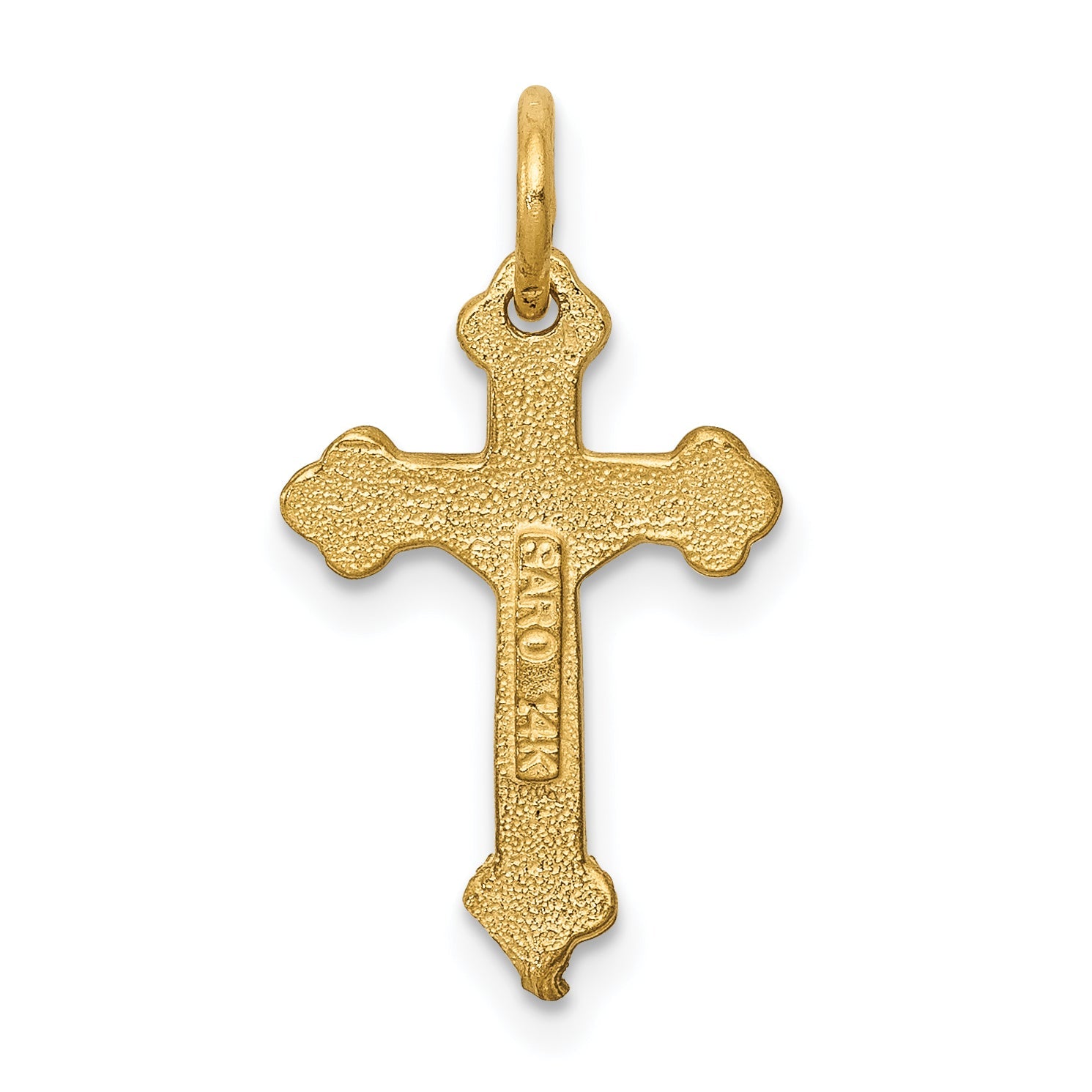14K Yellow Gold Inri Diamond-Cut Crucifix Charm