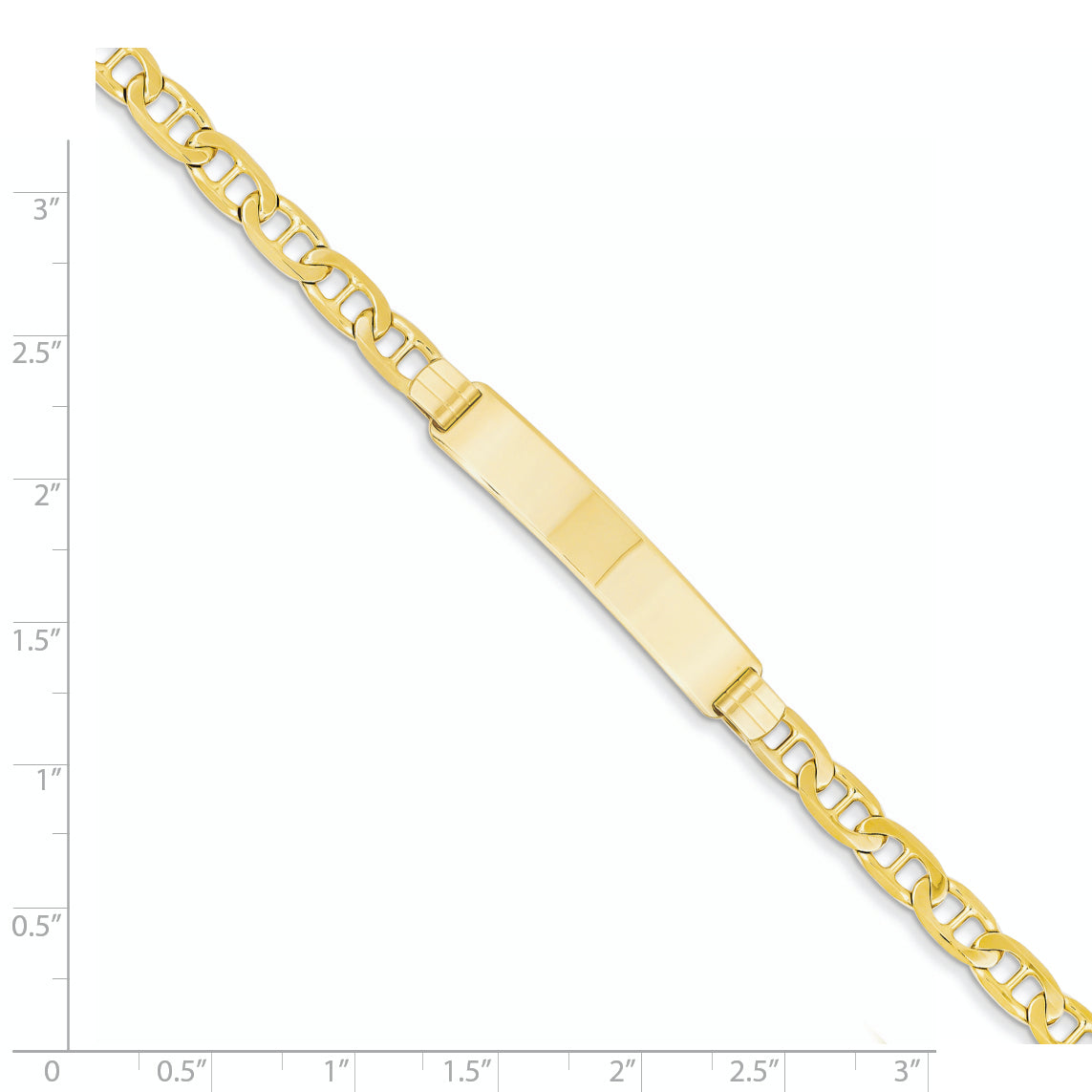 8 Inch 14K Anchor Id Bracelet