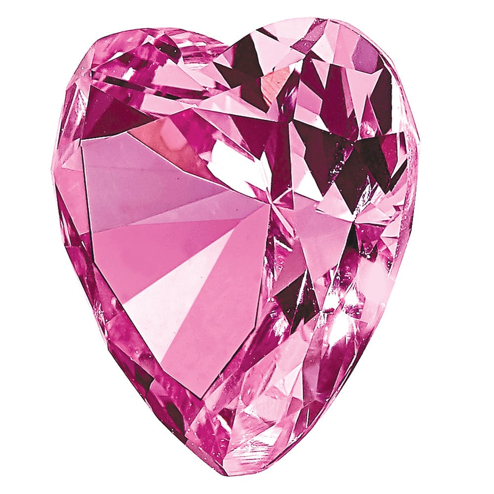 Gemstone Created Pink Sapphire 7mm Heart