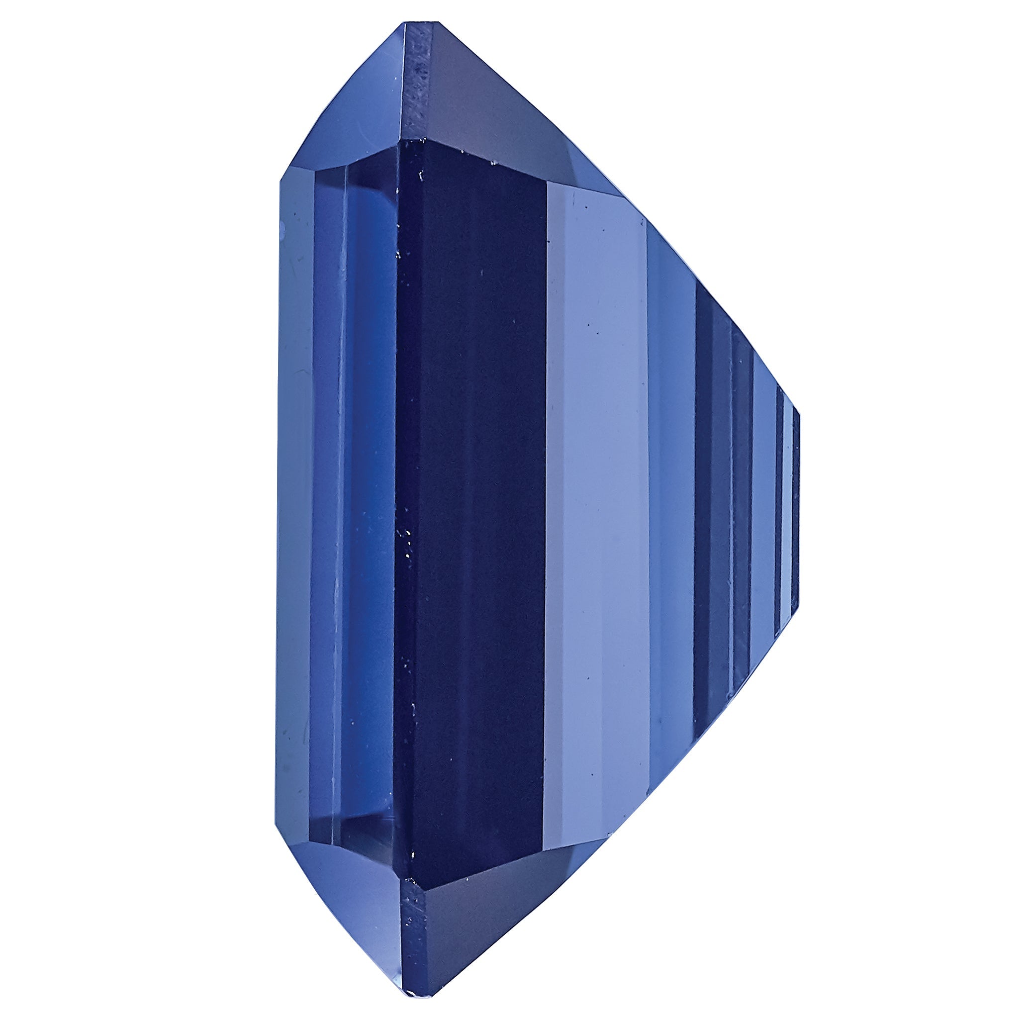 Gemstone Created Blue Sapphire 12X10mm Emerald Cut
