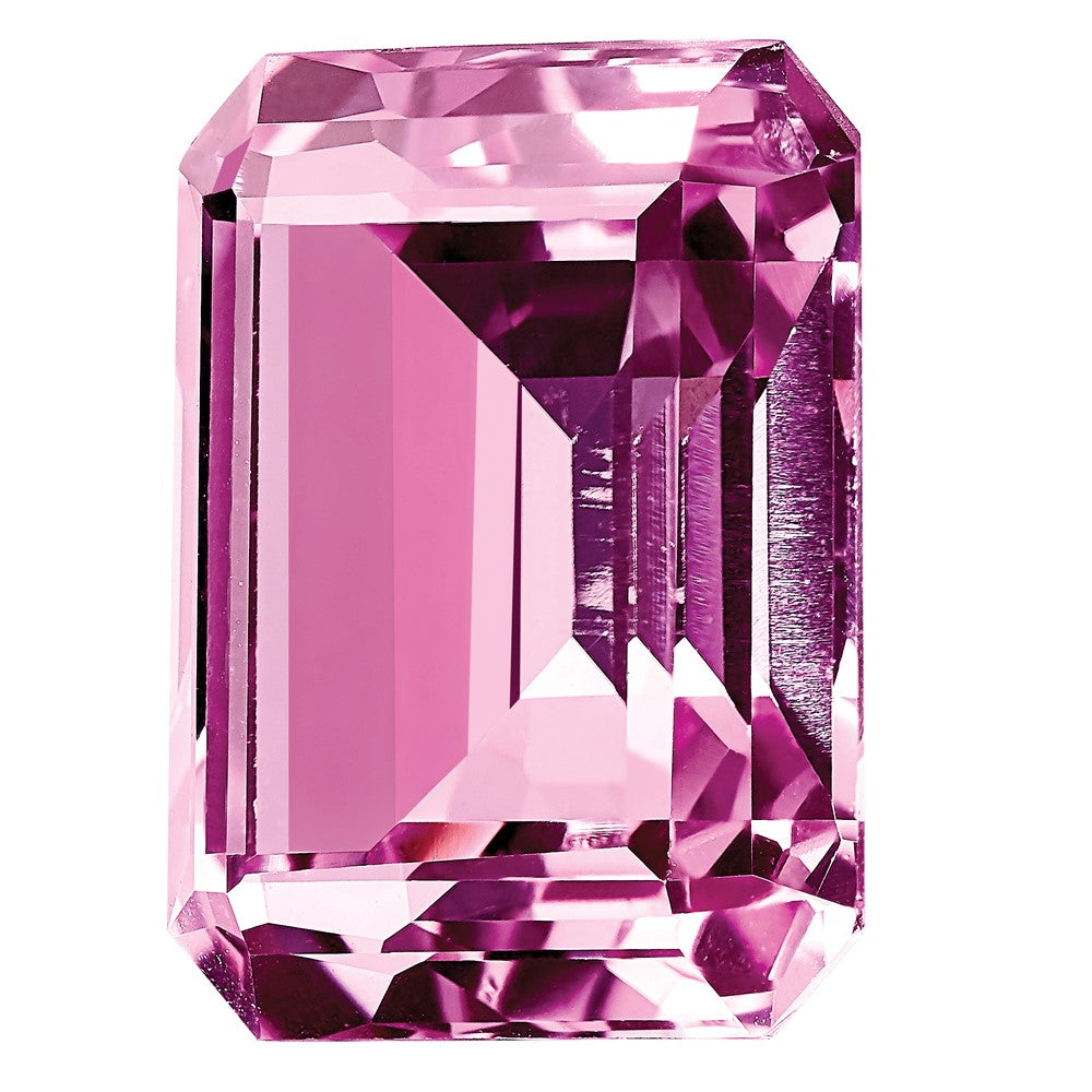 Gemstone Created Pink Sapphire 7X5mm Emerald Cut