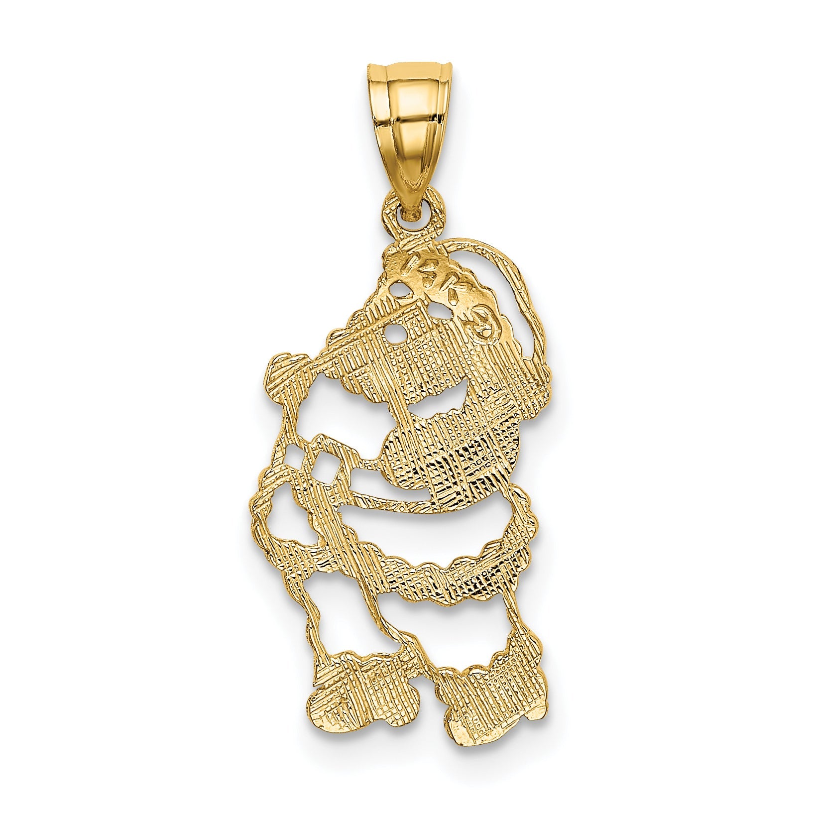 14K Yellow Gold Polished Santa Charm