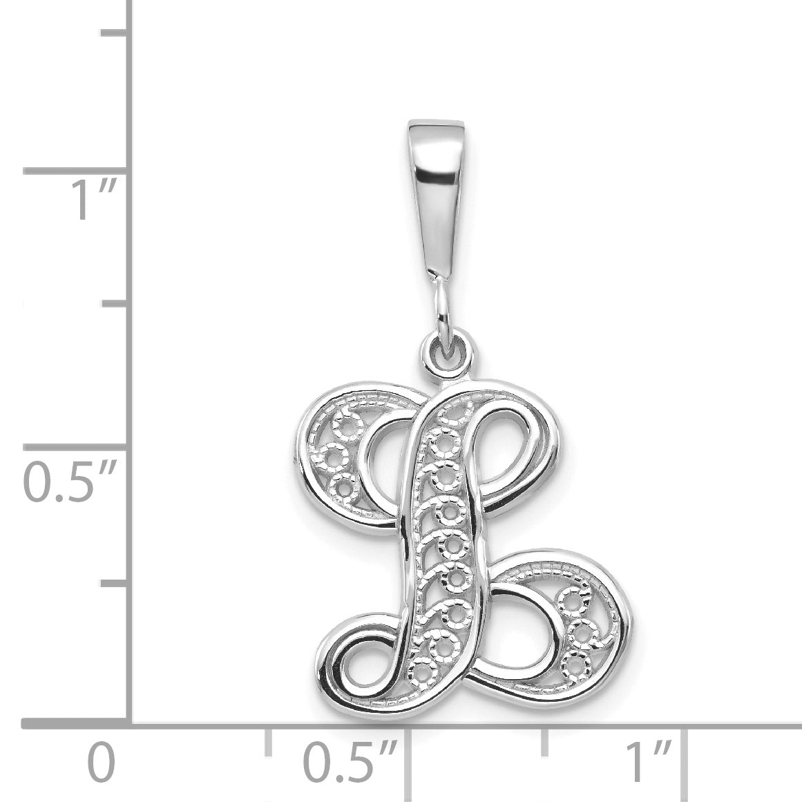 10K White Gold 10Kw Filigree Initial L Pendant