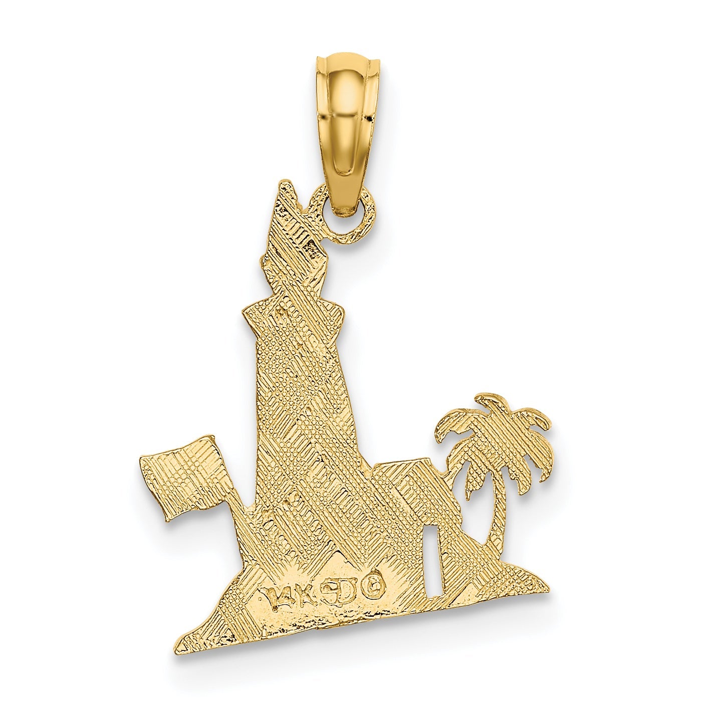 14K Yellow Gold Lighthouse Charm
