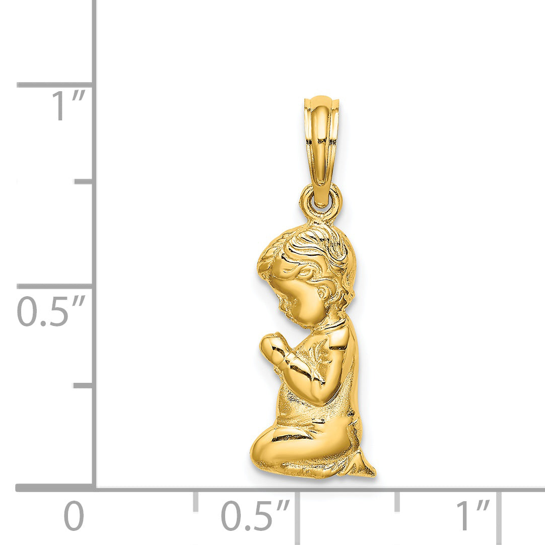14K Yellow Gold Praying Boy Charm