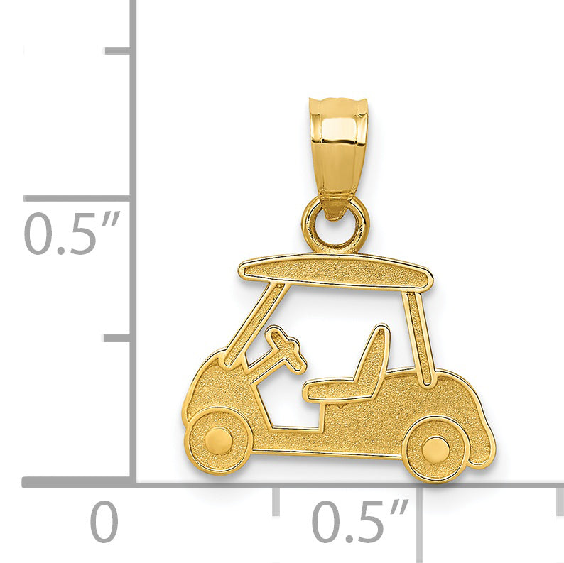 14K Yellow Gold Golf Cart Charm