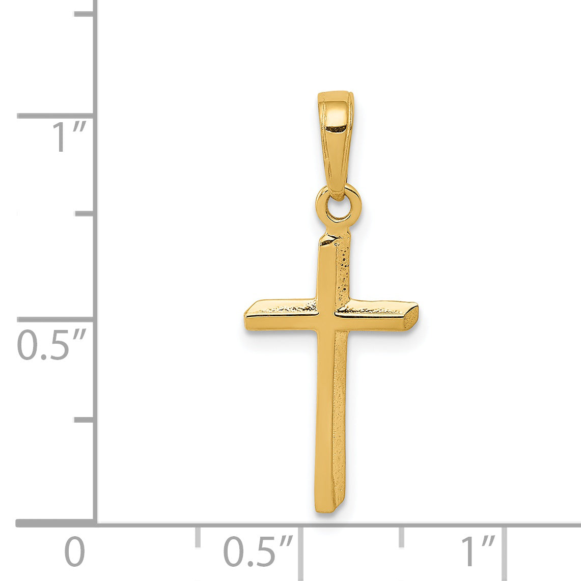 14K Yellow Gold Polished Cross Pendant