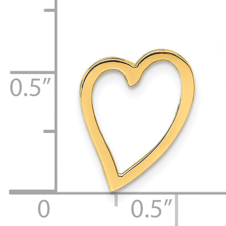 14K Yellow Gold Polished Heart Chain Slide