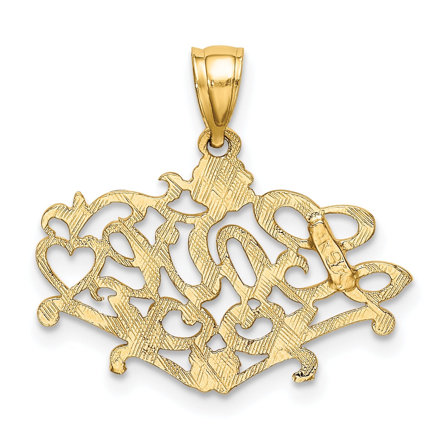 14K Yellow Gold Love With Heart Charm