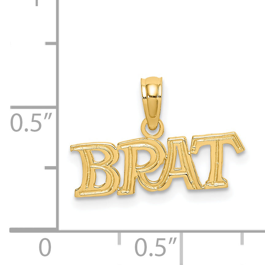 14K Yellow Gold Polished Brat Charm