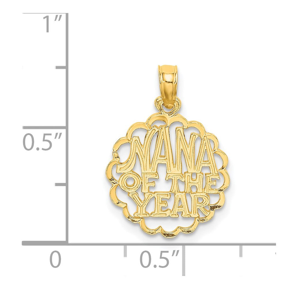 14K Yellow Gold Nana Of The Year Charm