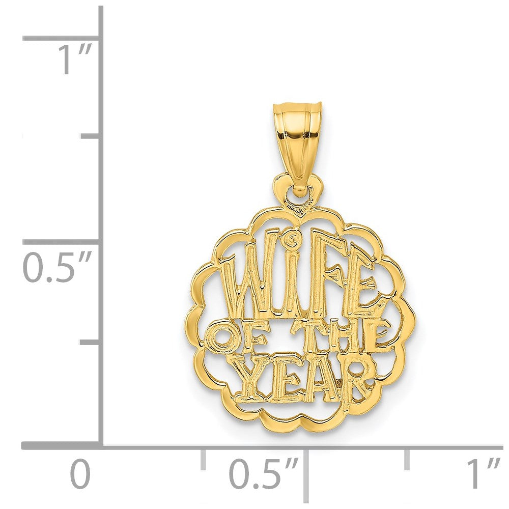 14K Yellow Gold Wife Of The Year Charm