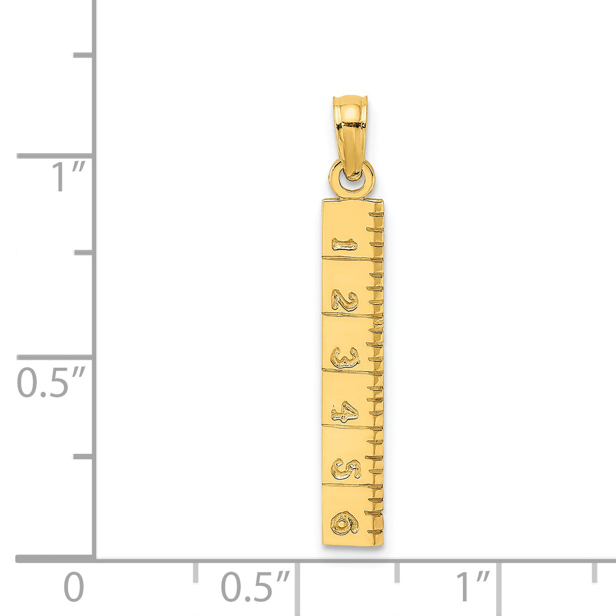 14K Yellow Gold Six Inch Ruler Charm