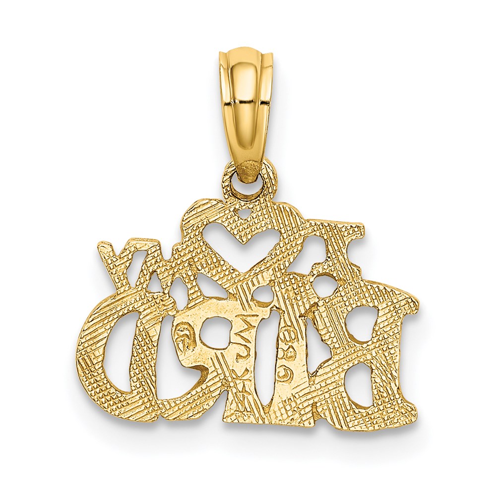14K Yellow Gold I Heart My Bird Charm