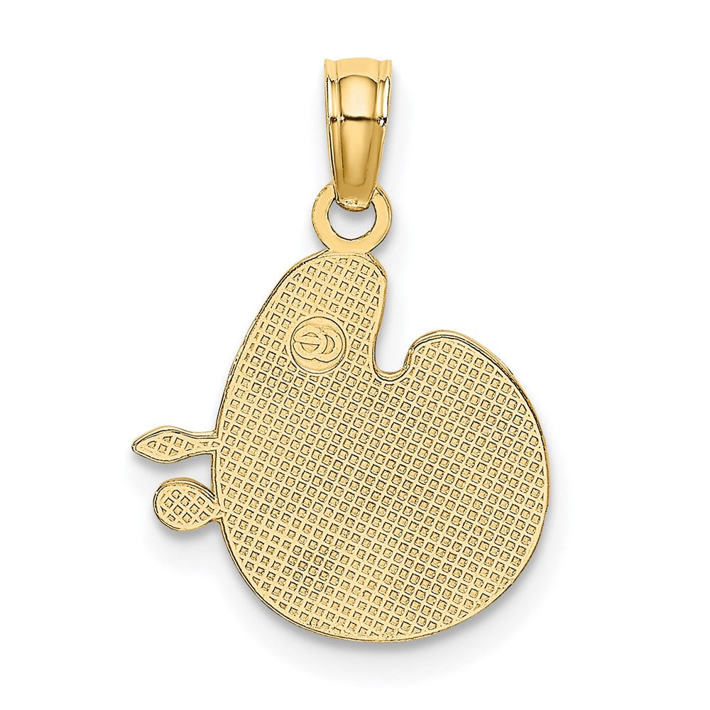 14K Yellow Gold Paint Pallet And Brushes Charm