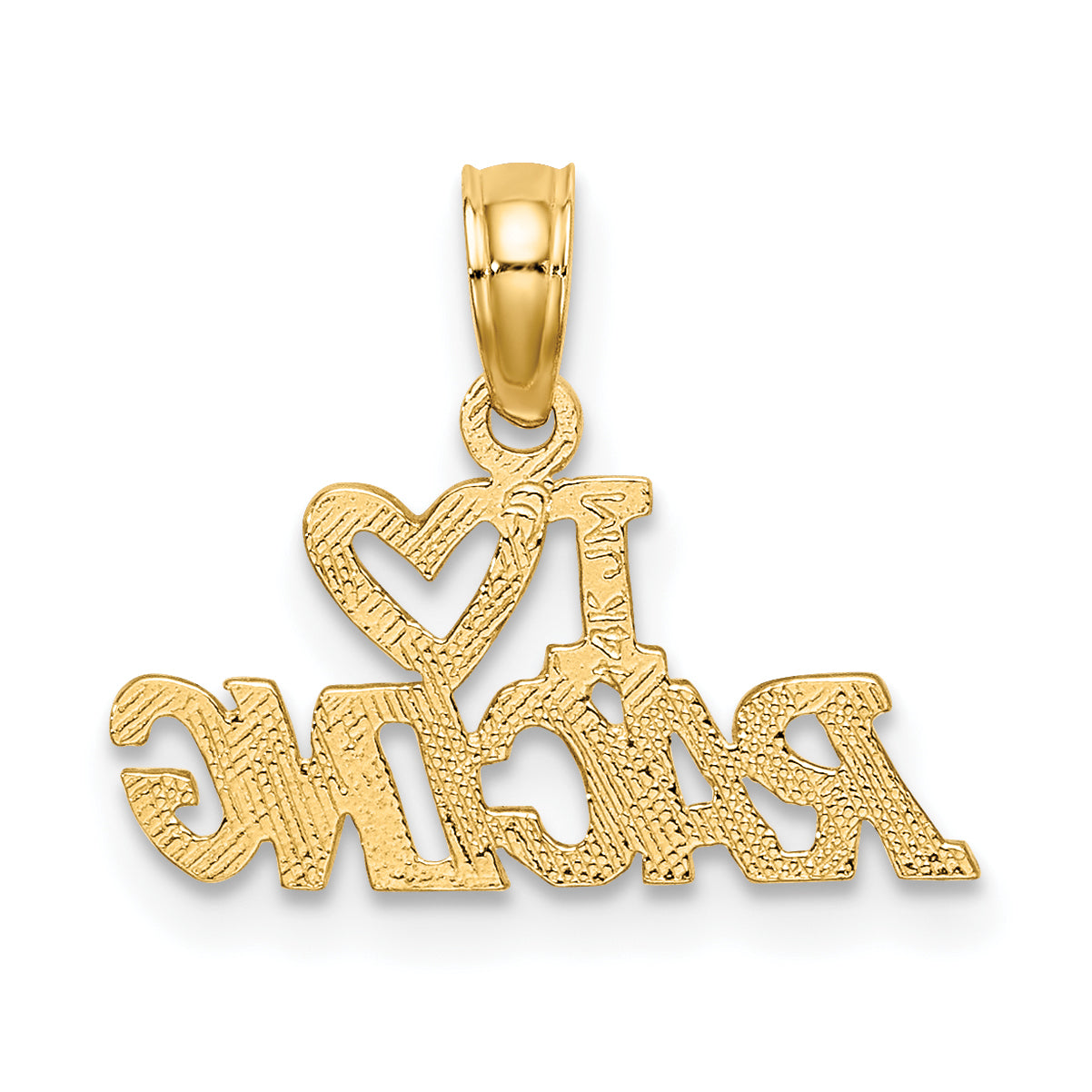 14K Yellow Gold I Heart Racing Charm