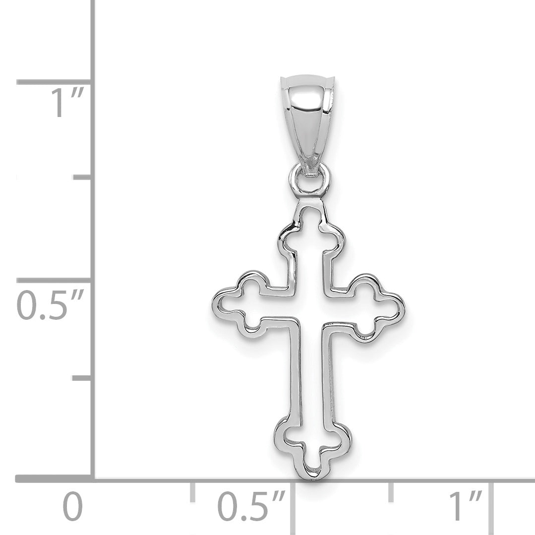 14K White Gold Polished Cross Pendant