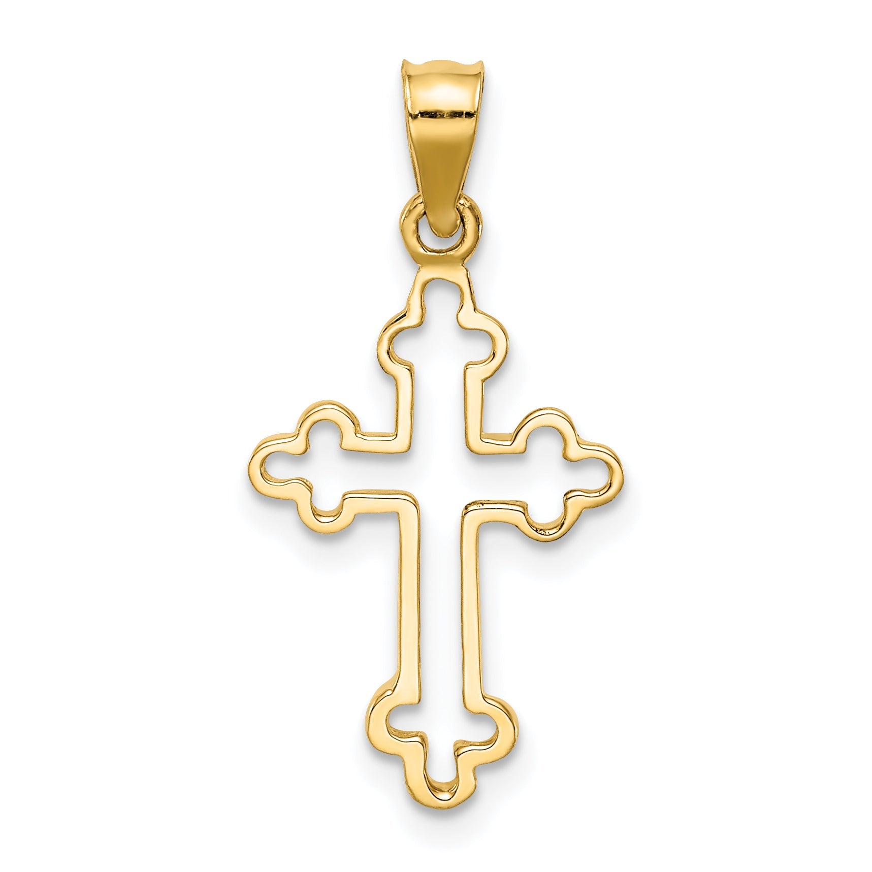 14K Yellow Gold Polished Cross Pendant
