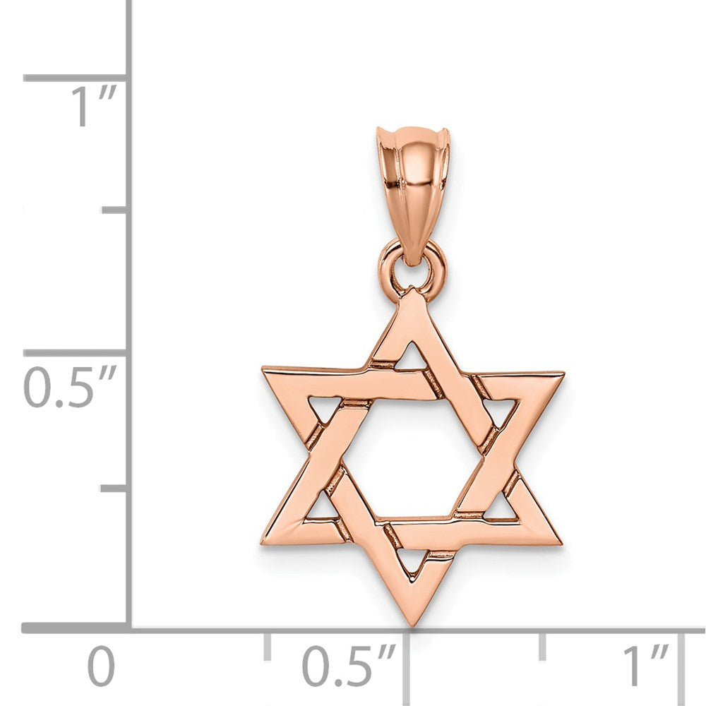14K Rose Gold Polished Star Of David Pendant