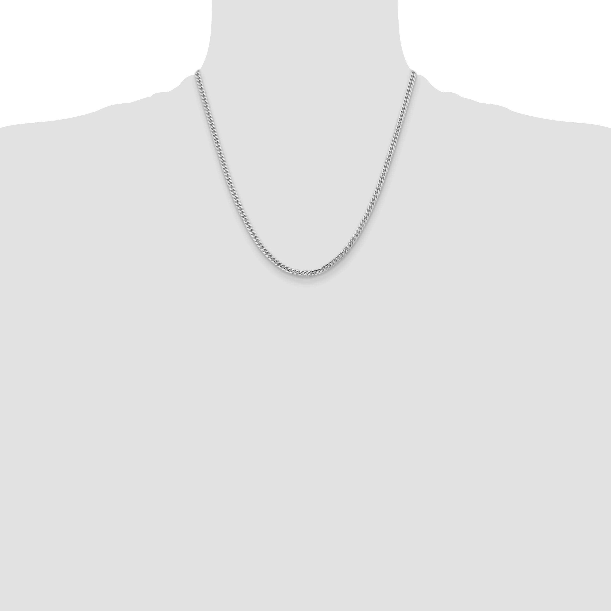 2 Inch 14K White Gold Wg 3.5mm Solid Miami Cuban Chain Necklace