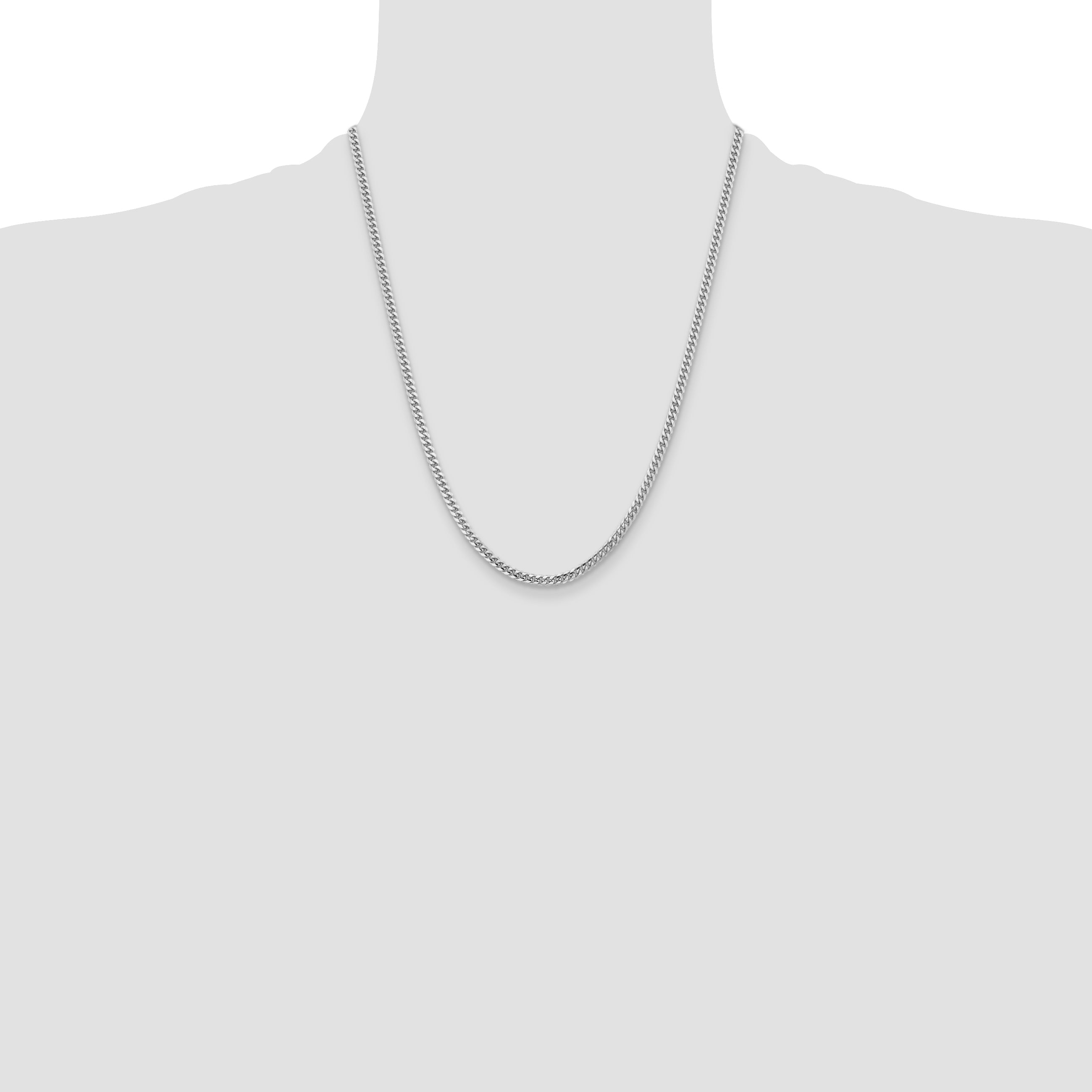 22 Inch 14K White Gold Wg 3.5mm Solid Miami Cuban Chain Necklace