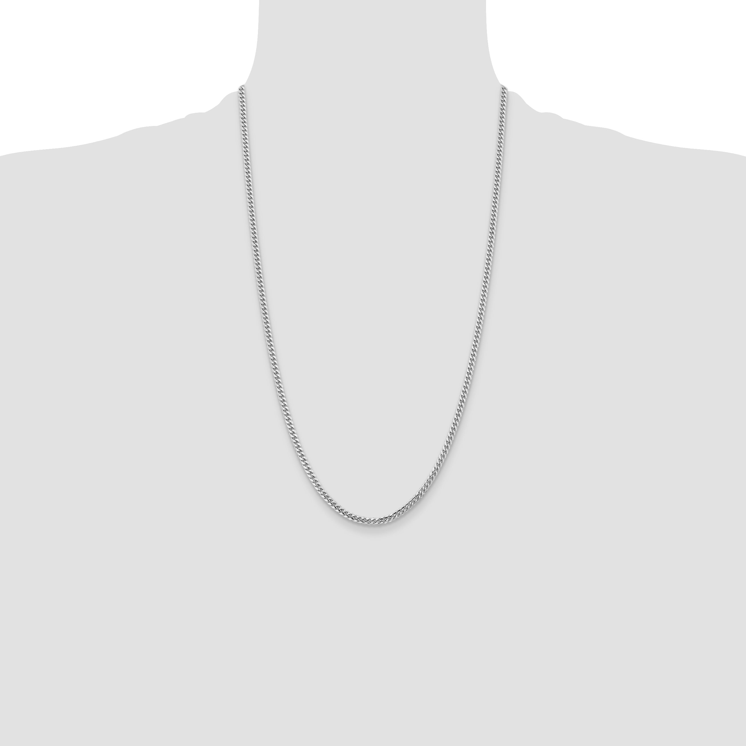 26 Inch 14K White Gold Wg 3.5mm Solid Miami Cuban Chain Necklace