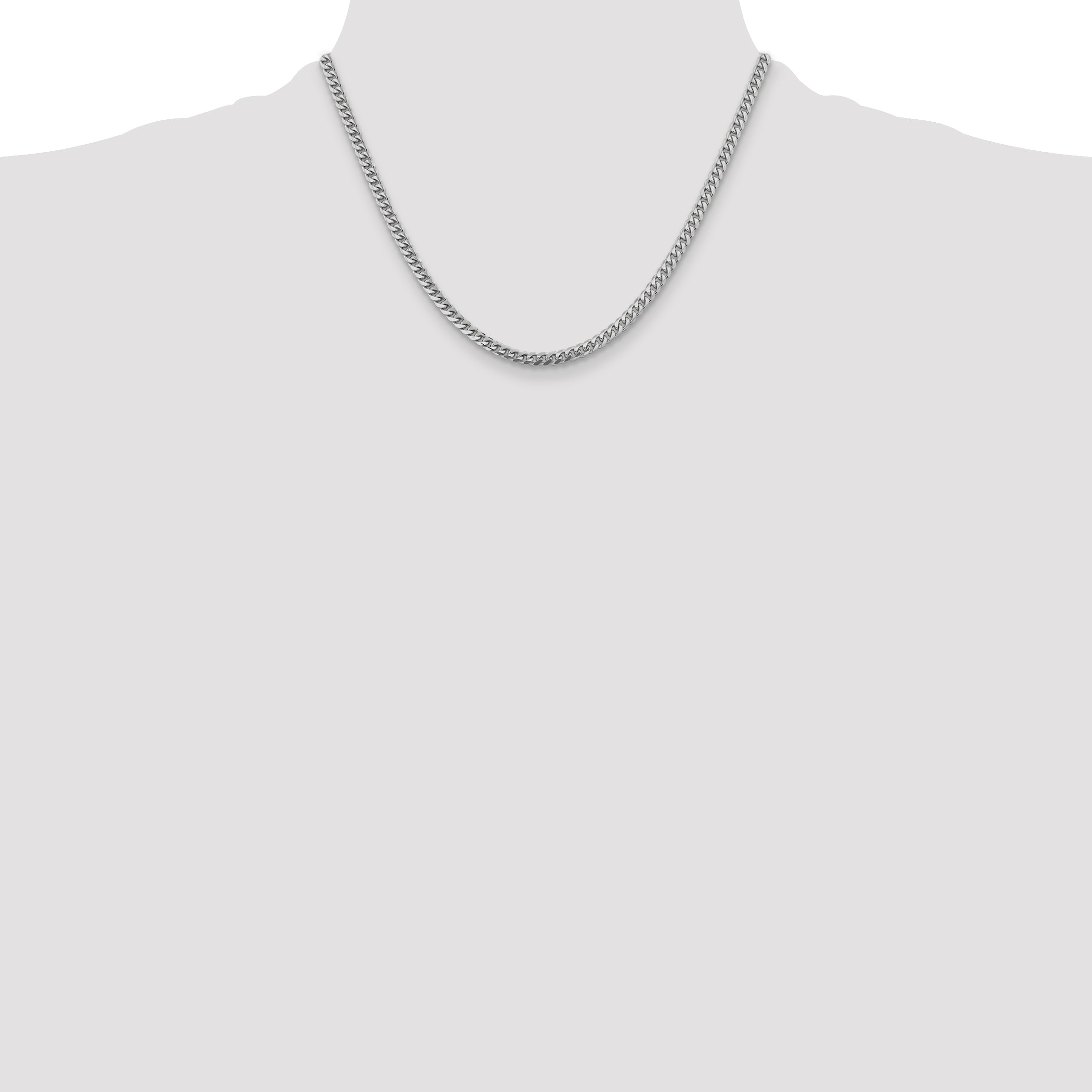 18 Inch 14K White Gold Wg 4.25mm Solid Miami Cuban Chain Necklace