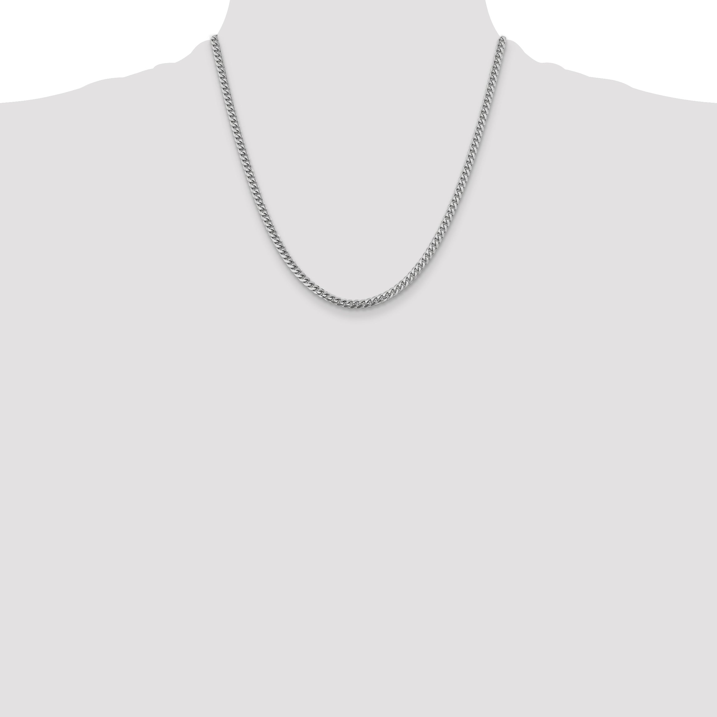 2 Inch 14K White Gold Wg 4.25mm Solid Miami Cuban Chain Necklace