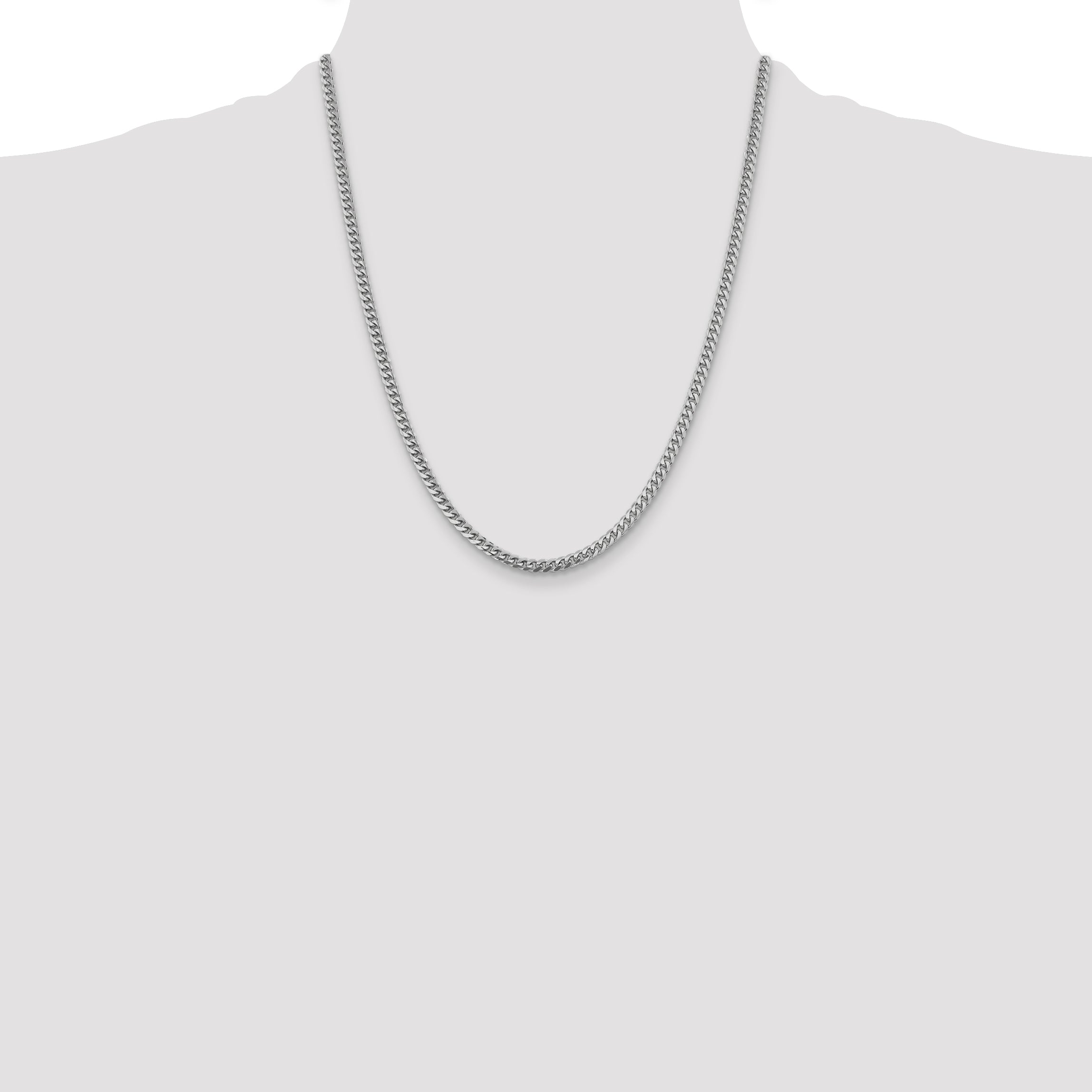 22 Inch 14K White Gold Wg 4.25mm Solid Miami Cuban Chain Necklace
