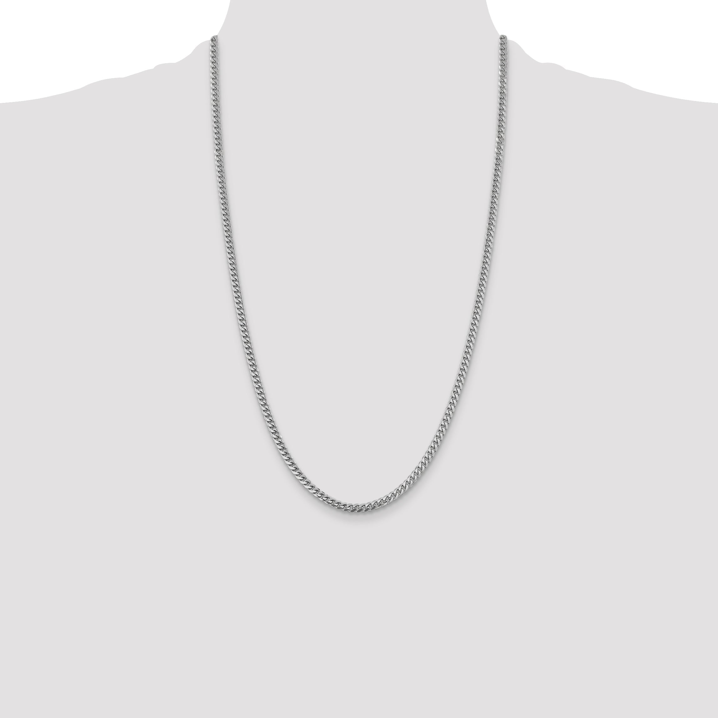 26 Inch 14K White Gold Wg 4.25mm Solid Miami Cuban Chain Necklace