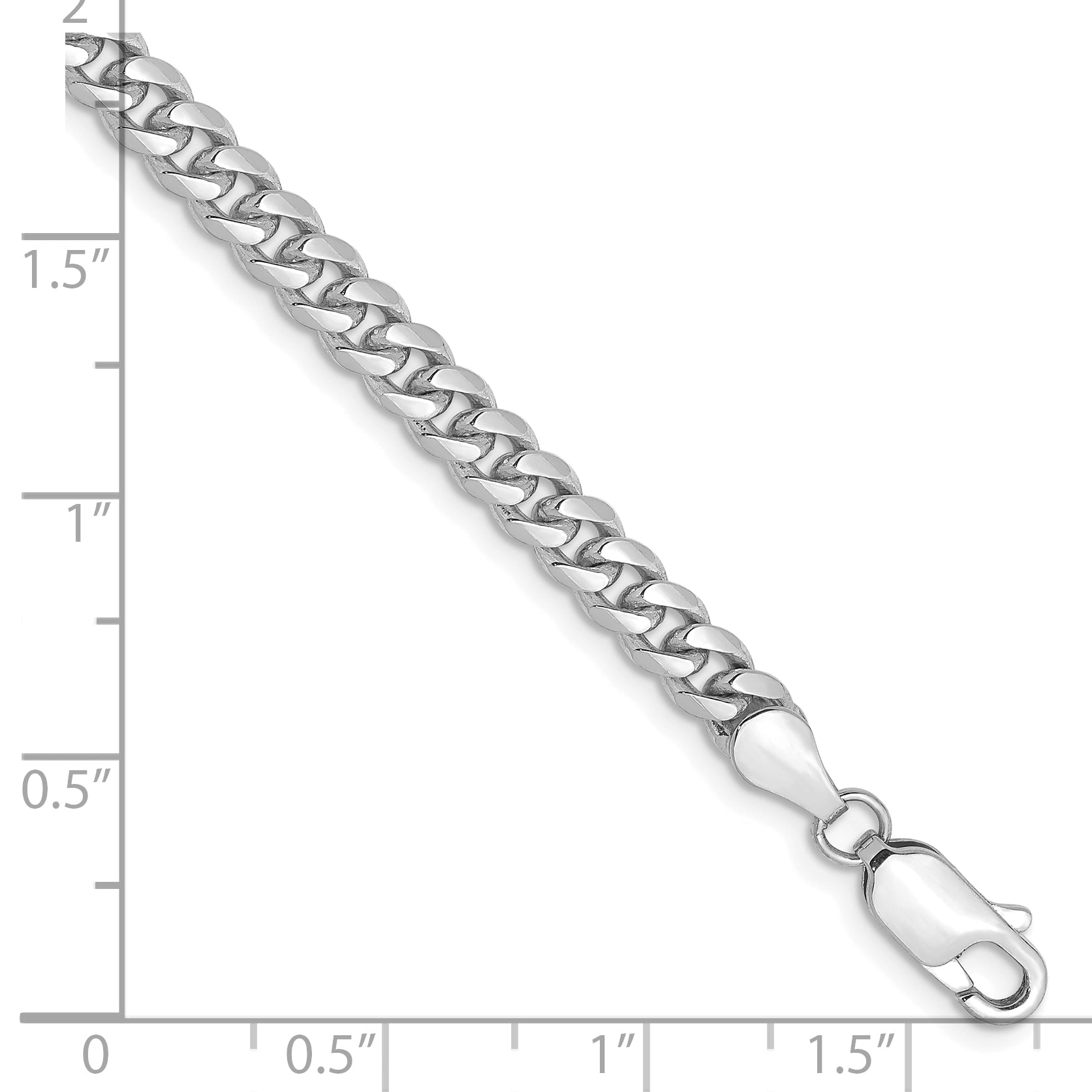 8 Inch 14K White Gold Wg 4.25mm Solid Miami Cuban Chain Bracelet