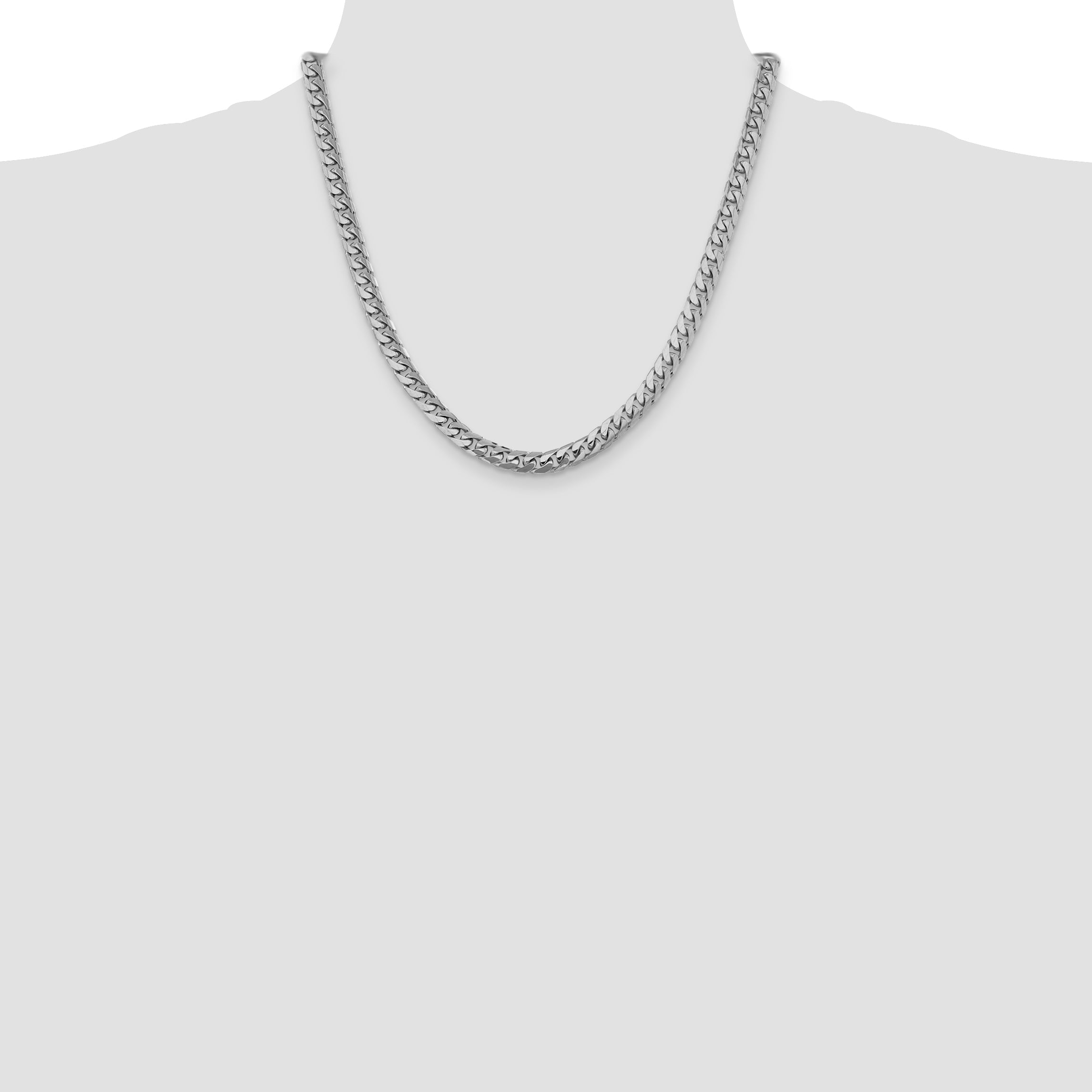 2 Inch 14K White Gold Wg 6.25mm Solid Miami Cuban Chain Necklace